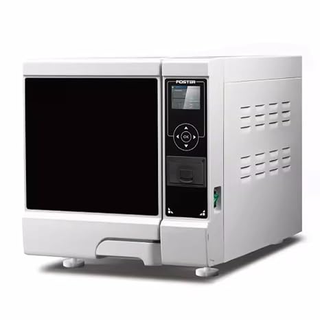 Class B Autoclave 8L 12L Automatic Autoclave Steam Sterilizer, Vacuum Drying Function, LCD Display Panel,Built-in Printer,Double Door Locking (12L)