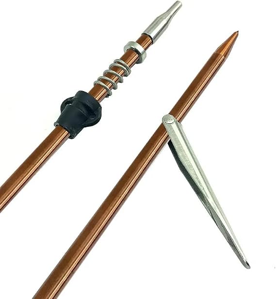 SPEARFISHING WORLD 5/16 Pneumatic Speargun Shafts with Rock Point and Barb for Spearfishing, Freediving, and Scuba Diving (28" for 60cm Speargun, for Cressi SL)