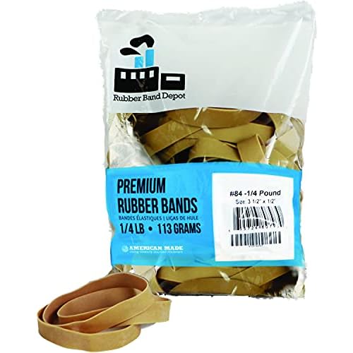 Rubber Bands, Rubber Band Depot, Size #84, Approximately 40 Rubber Bands Per Bag, Rubber Band Measurements: 3-12 x 12 - 14 Pound Bag
