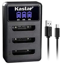 Kastar LCD Triple USB Battery Charger Compatible with Casio Exilim EX-Z670, Exilim EX-Z800, Exilim EX-ZS5, Exilim EX-ZS6, Exilim EX-ZS50, Exilim EX-ZS100, Exilim EX-ZS150, Exilim EX-ZS160