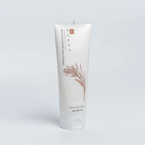 Rice Niacinamide Foam Cleanser, 8.11 fl.oz, with Rice Powder, Hydrating, Gentle Exfoliating, Brightening