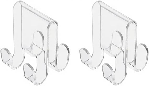 Acrylic Shower Door Hooks For Hanging Towels And Clothes, Double-Sided Transparent Bathroom Organizer, No Drill Installation For Frameless Glass, 1 Pack(2PCS)