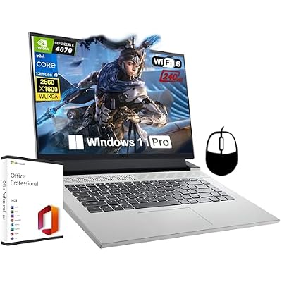 Dell G16 7630 Gaming Laptop, Intel i9 13900HXUp to 5.4 GHz, NVIDIA GeForce RTX 4070, 16 QHD 2k 240Hz 3ms Display, 64 GB DDR5 RAM, 4 TB SSD, Win 11 Pro & Office Pro Lifetime License wAccessories