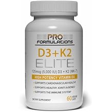 Pro Formulations MD D3 + K2 Elite Vitamin D3 + Vitamin K2 60 Day Supply High-Potency, Bioavailable MK-7