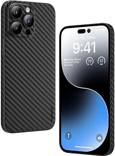 memumi Thin Case for iPhone 15 Pro Max 6.7 inch Pattern 0.3mm Matte Back Cover for iPhone 15 Pro Max Ultra Thin Case with Mnimalist Design and Scratch Resistant Black