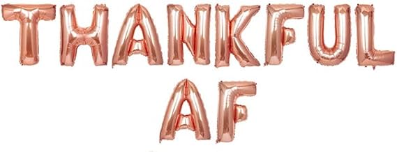 Thankful Balloon Banner - Thanksgiving Party Decoration, Rose Gold Phrase Only