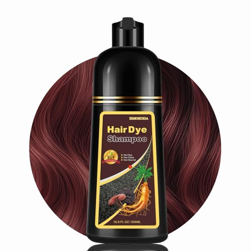 Red Hair Dye Shampoo 3 in 1, Hair Color Shampoo for Women Men, Long Lasting Red Hair Dye, Shampoo Para Pintar el Cabello, Works in Minutes, Easy to Use, 16.90 Fl Oz