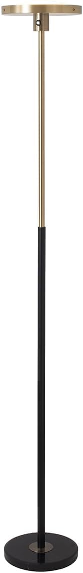 NOVA of California Redondo Torchiere Floor Lamp - Matte Black, Dimmer Switch