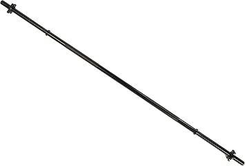 Fitvids 6FT Standard Barbell with Star Locks for Strength Training & Weightlifting, Black or Chrome