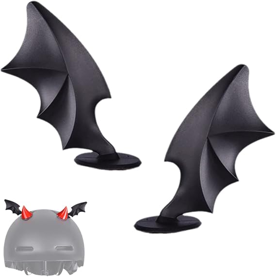 2 Pcs Mini Demon Horns for Helmet Cute Devil Wings for Motorcycle Bicycle Ski Helmet Halloween Cosplay Helmet Decorations