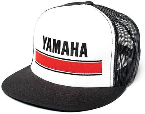 Yamaha Snapback Racing Hat Team, Classic Logo, Throwback Logo One Size Fits Most - Vintage WhiteBlack