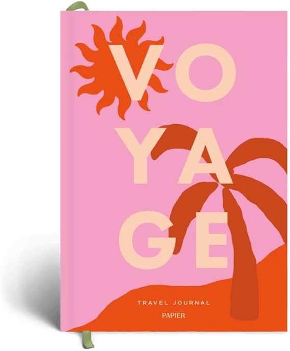 Papier Voyage Travel Journal - Hardcover | Space for 6 Journeys, Packing Guide & List, Itinerary Planner, Color-In World Map