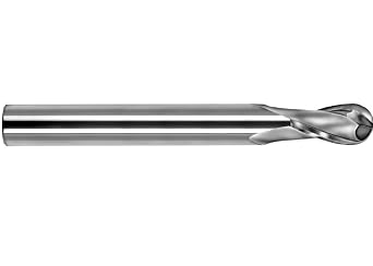 SGS 39312 3B 2 Flute Ball End General Purpose End Mill, Titanium Nitride Coating, 3/32" Cutting Diameter, 9/32" Cutting Length, 1/8" Shank Diameter, 1-1/2" Length