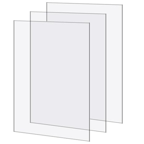 3 Pack 29.7 x 21cm Clear Plexiglass Plastic Acrylic Sheet 2mm Thick, Clear Acrylic Sheet A4 Transparent Plastic Sheet Plexiglass Panels for Househld Decoration, Display, Picture Frame, Painting