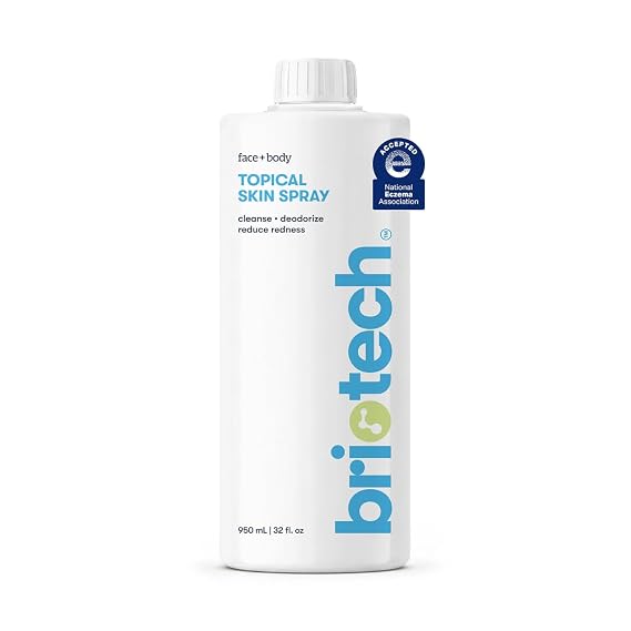BRIOTECH Topical Skin Spray, Hypochlorous Acid for Sensitive Skin, HOCl Facial Mist, Full Body Support Against Irritation, Calm Redness, Soothe Foot & Scalp, 32 fl oz Refill (1 Pack)