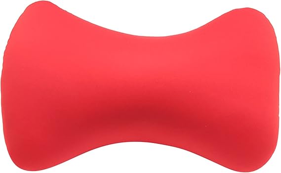 Microbead Bone Neck Pillow Portable Mini Microbeads Travel Pillows Mooshi Jelly Cervicals Pillow Cushion Back Head Neck Support Sleeping Throw Pillows for Airplane Car Sofa Bed (Red, 7.78 * 14.96in)