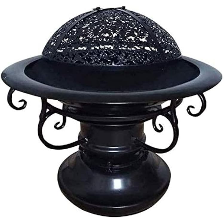 Fire Pit Fire Pits Outdoor Wood Burning Outdoor Fire Pits Metal Garden Fire Pit Basket Heater Log Wood Charcoal Burner Brazier Grill Stove for Backyard with Cover BBQ Cooking for Outside Cam