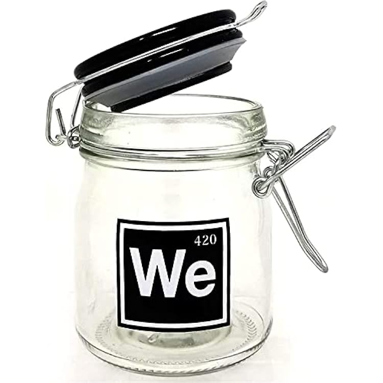 Airtight Glass Herb Jar Medium 3.75 Tall WE