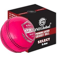 Select Leather Cricket Ball | 100% Handcrafted, 156g - 5.5oz, 4-Piece Construction | Ideal for T20, Net Practice, Training etc.