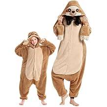 DarkCom Kids Animal Onesie,Women and Mens Cosplay Sloth Onesie Halloween Costume Christmas Pajamas Sleepwear