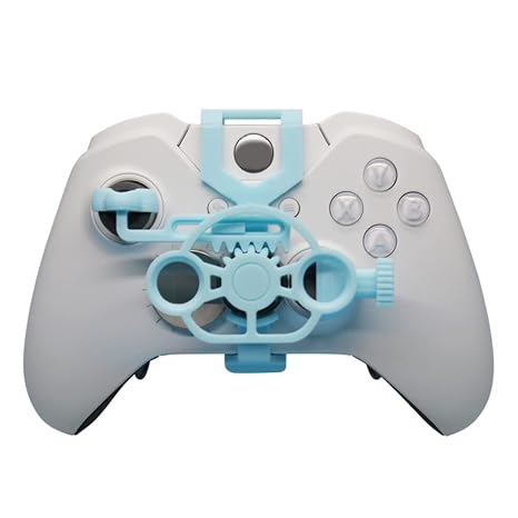 Hesupy Mini Steering Wheel for Xbox One X/S/Elite Controller, 3D Printing Mini Auxiliary Racing Wheel Replacement for Xbox One/X/S/Elite Racing Games Accessories (Blue)