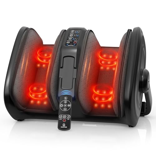 COMFIER Shiatsu Foot Massager with Heat, Foot Calf Massager FSA Eligible Items Only List HSA Feet Massage for Plantar Fasciitis, Christmas Gifts for Women Men Size 14 & Remote Control