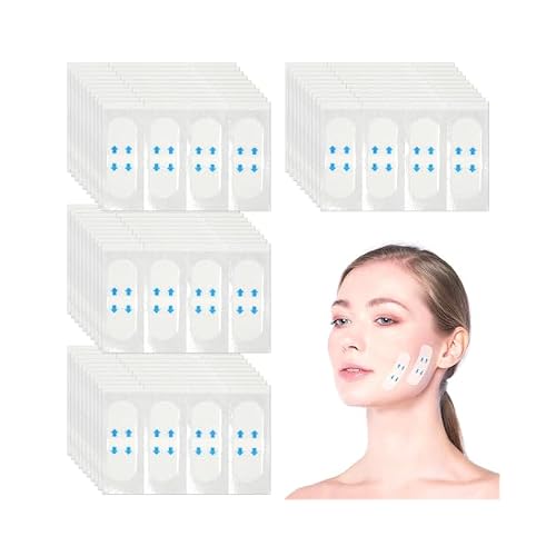 160pcs Face Bande Lifting Tape, Invisible Neck Lift Patches Firming Neck and Facial Contour Facelift Tape Waterproof Adhesive Tightening Strips Visage for Double Chin, Jowls, Eyes & Sagging Skin