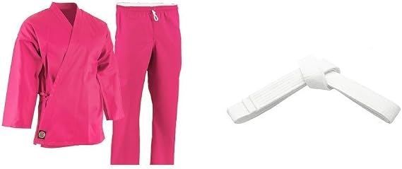 Pro Force 6 oz. Karate Uniform (Elastic Drawstring) - 55/45 Blend - Pink
