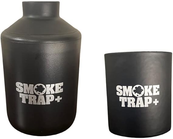 Smoke Trap + Bundle - Includes Smoke Trap + And Extra ECO Replaceable Filter - Personal Air Filter - Long Lasting Smoke Filter 500+ Uses With Easy Exhale - Filters Have Zero Plastic Waste - (Black)