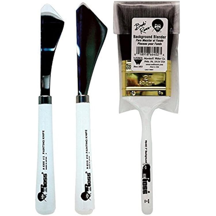 Bob Ross Painting Supplies Knife Set with Background Blender Brush Kit