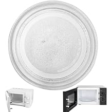 Microwave Plate Replacement Universal-Fit 9.6 Inch Turntable Glass Microwave Tray with 3 Arm Microwave Turntable Ring for 17-25L Microwave