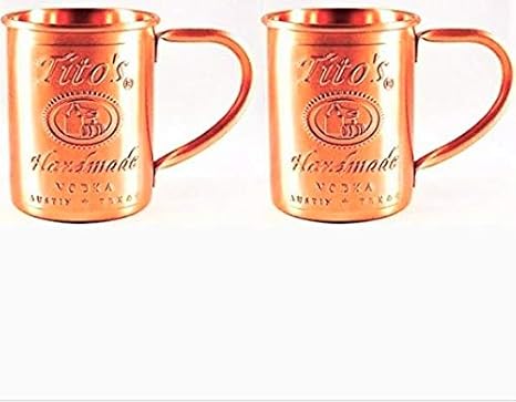 Tito's Vodka Copper Moscow Mule Mug Set of 2