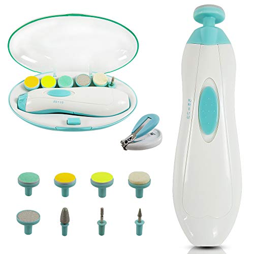 Baby Nail File Electric Nail Trimmer with Clippers,Baby Nail Clipper with LED Light,Whisper Quiet Design Safe for Newborn Toddler Kids or Women,Toes and Fingernails Care