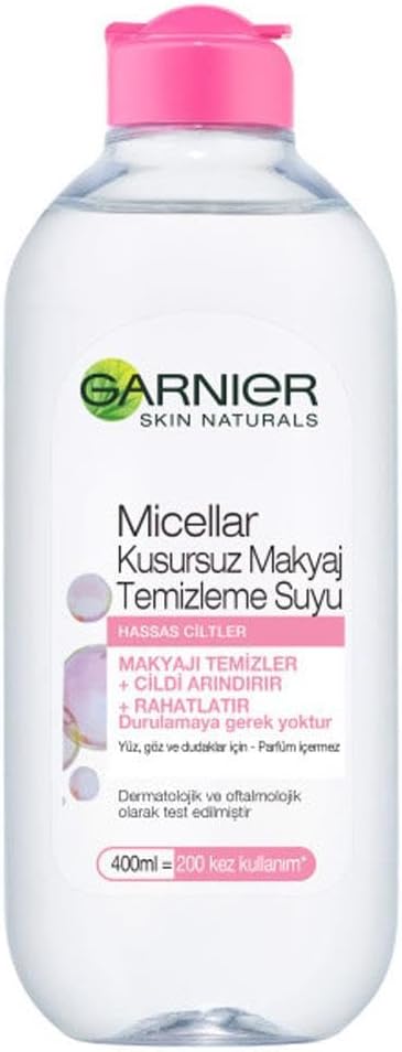Garnier Micellar Makyaj Temizleme Suyu 400ML, 24 Saat Nemlendirme, Hassas Ciltler için