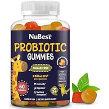 NuBest Daily Probiotic Gummies for Kids & Teens with 5 Billion CFUs | Supports Immune, Gut, and Digestive Health | No Added Sugar | Yummy Strawberry & Orange Flavors | 60 Premium Vegan Gummies