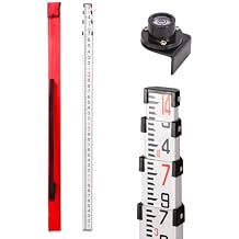 14 foot Aluminum Grade Rod - 10ths, 3 Sections Dual Sided Telescoping Leveling Rod with Bubble Level Convenient Aluminum Staff for Precise Measurement (4 M/14 FOOT 10 TH)