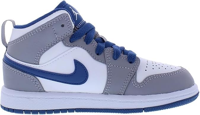 Jordan Little Kid's 1 MID Cement Grey/White-True Blue (DQ8424 014) - 13.5