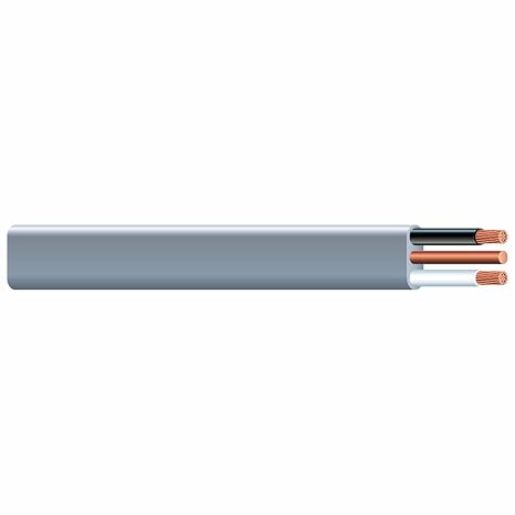 Southwire 12/2 UF B Wire with Ground, 25 ft, Gray Solid Copper Direct Burial Cable for Outdoor & Underground Use, 600V
