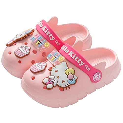 Hello Kitty Bear Hood Clogs Slip on Water Shoes Casual Summer for Girls Kids Children