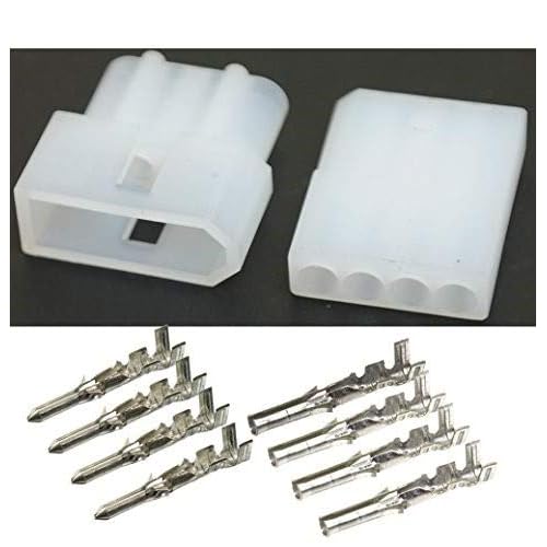 Molex 4-Circuits Male & Female Receptacle Plug, wTerminal sockets w18-24 AWG Standard .062 Pins, Pitch 3.68mm