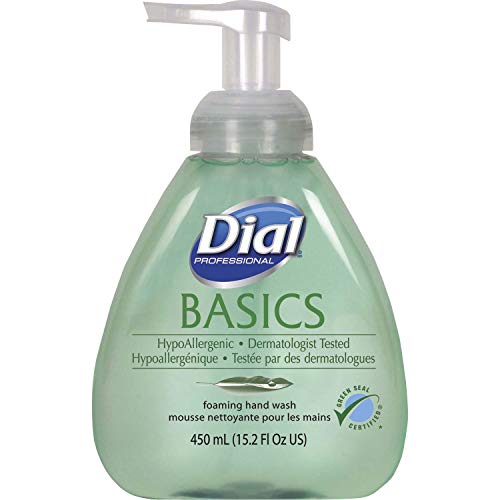 Dial Professional Basics Hypoallergenic Foaming Hand Wash, Green Seal Certified, 15.2 OZ Pump Bottle Pack of 4