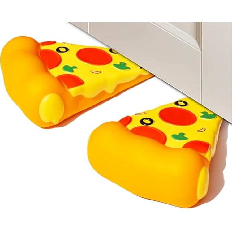 2Pcs Decorative Door Stop, Cartoon Pizza Cute Door Stopper, Door Wedge for Home and Office FloorPatented