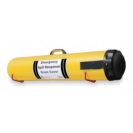 UltraTech 2140 Polyethylene Ultra-Drain Seal Wall Mount with Handle, 7" Diameter x 27" Length, Yellow