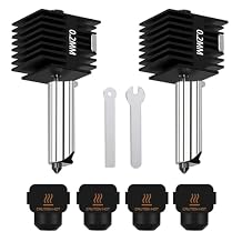 HzdaDeve 2 Pack 0.2MM A1 Mini/A1 Hotend Print Head Hot End Kit Extruder Upgrade High-Temperature Hardened Steel Nozzle Replacement with 2PCS Silicone Cover Sock for Bambu Lab 3D Printer Accessories