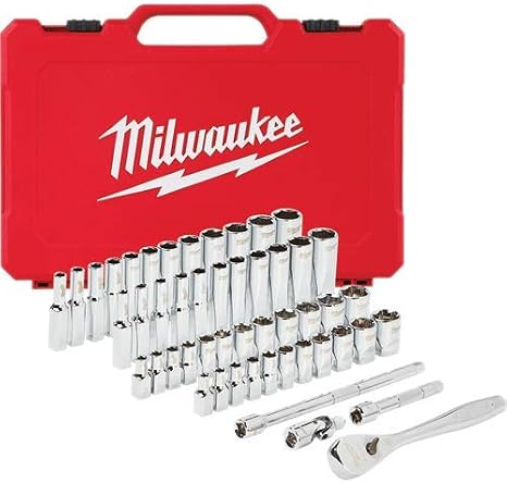 Milwaukee 50 Piece 1/4" Dr. Ratchet and Socket Set SAE-Metric