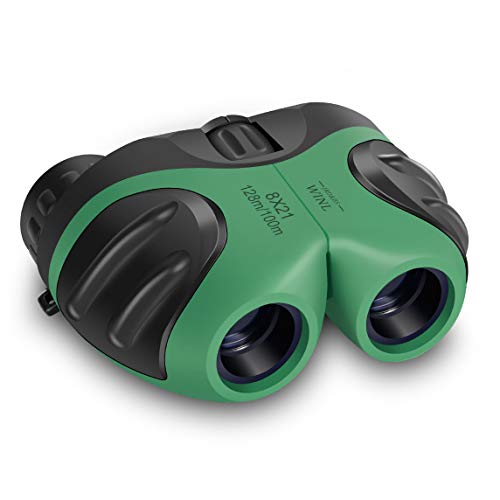 Easter Gifts for 3-12 Years Old Boys, VNVDFLM Compact 8x21 Shock Proof Green Binoculars for Bird Watching Kids Telescope for Teens Toys for 5-10 Years Old Girls Green