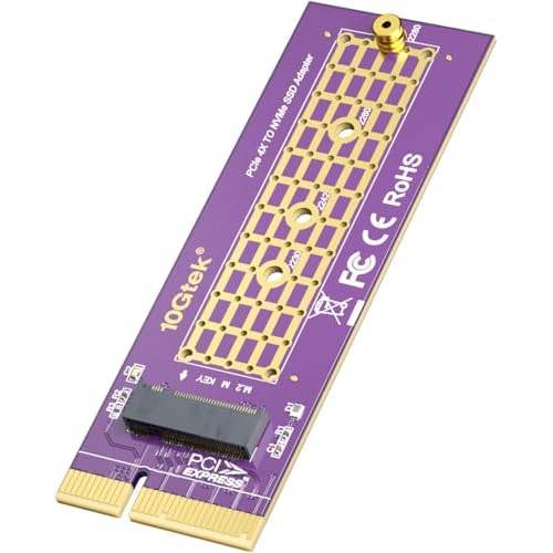 H!Fiber PCIe 3.0 to NVMe 1 M.2 Adapter for M.2 M Key SSD, X4