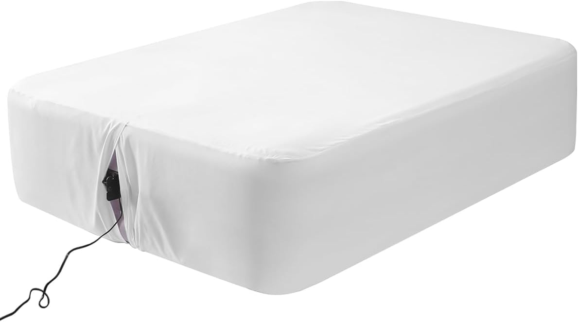 Fitted Sheet for Air Mattress, 18-24 Inch Deep Pocket, Queen, White