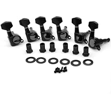 6 Pieces 6R Guitar tuner pegs,small Square Sealed guitar tuning pegs tuners machine heads,for Acoustic or Electric Guitar (Black)