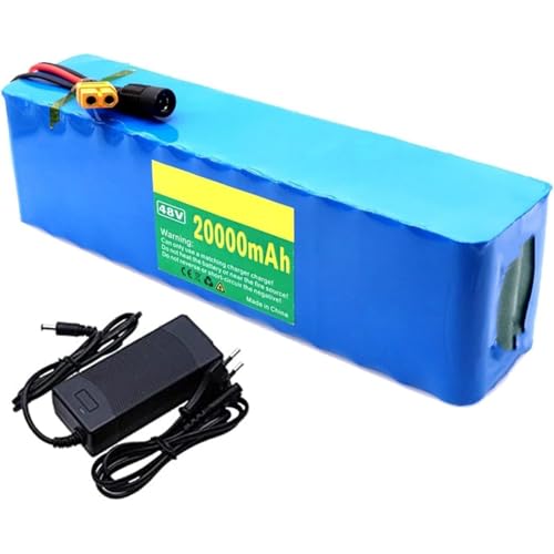 48V Lithium Ion Battery Pack 20Ah 13S3P for Electric Bicycle with BMS Protection, Compatible with 200W to 1000W Motors